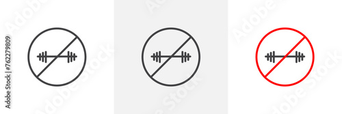 No Gym Equipment Use. Exercise and Fitness Gear Prohibition. Barbell and Dumbbell Ban