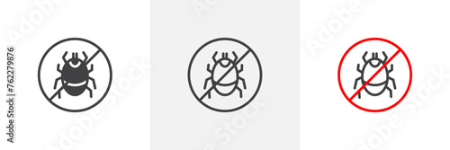 Insect and Pest Control Warning. No Mites or Ticks Allowed. Bug-Free Zone Sign