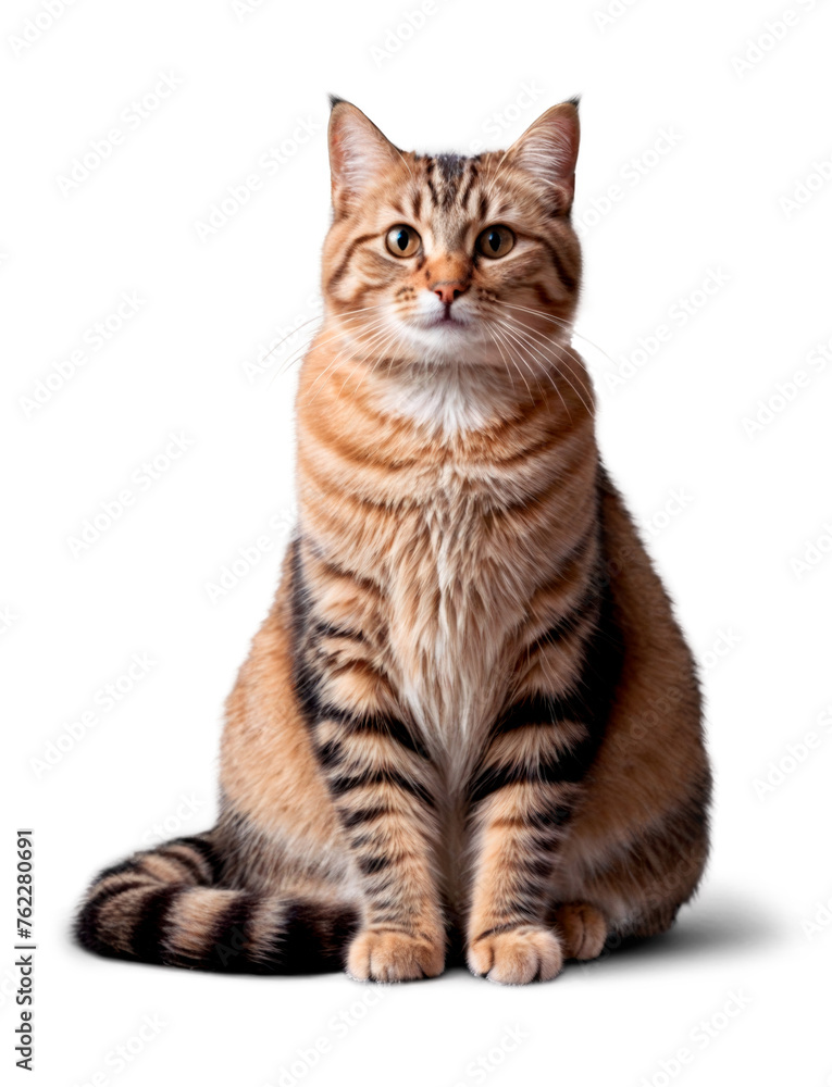 Portrait of Ginger Cat sitting isolated on transparent background. AI Generative Portrait of Ginger Cat sitting isolated on transparent background. AI Generative