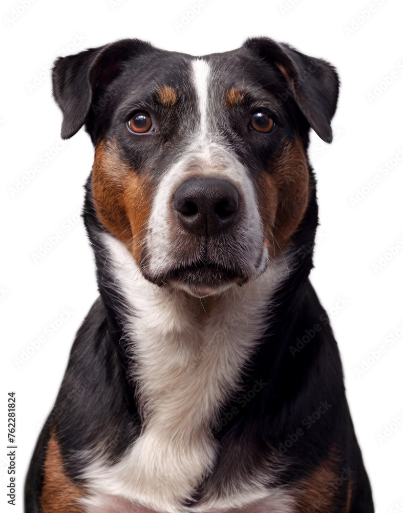 Serious Dog portrait isolated on transparent background. AI Generative