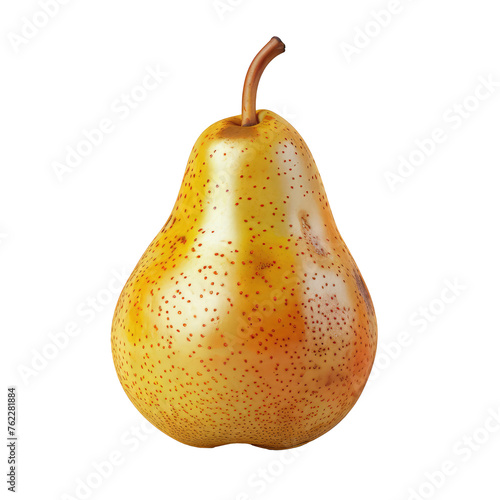 Yellow pear isolated on transparent background