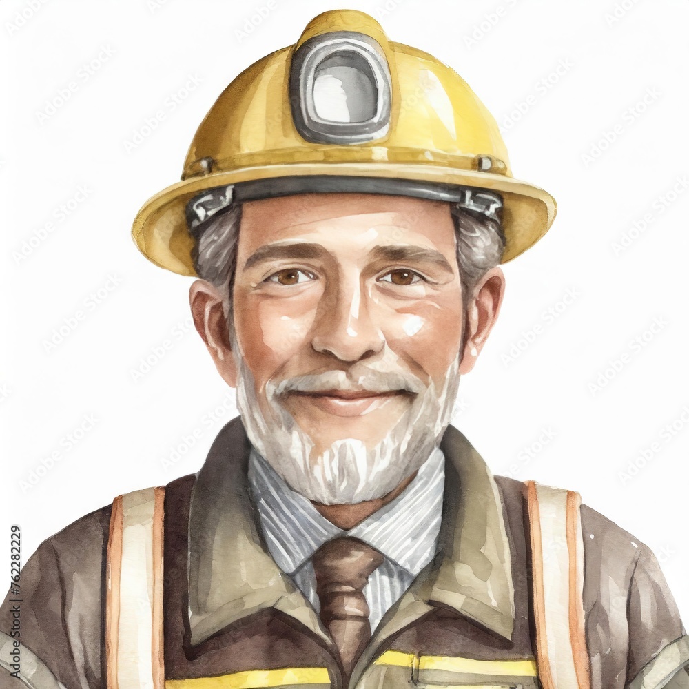 Smiling Construction Worker in Yellow Hard Hat Portrait Smiling Construction Worker in Yellow Hard Hat Portrait