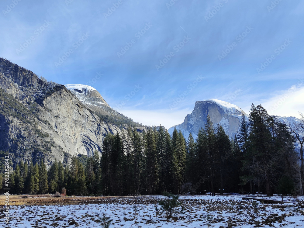 Yosemite Half Dome in Winter, National park of United States 