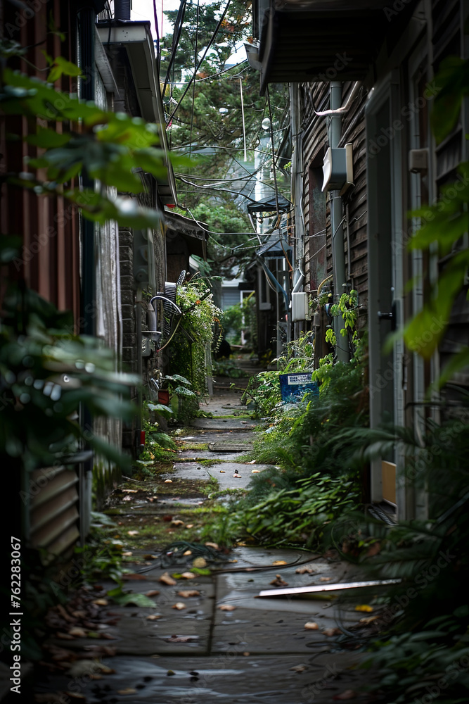 A back alley in a city