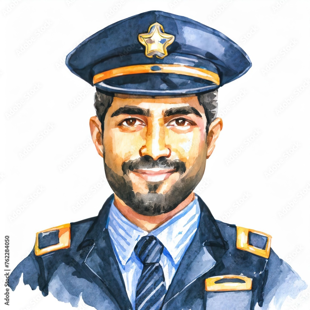 Portrait of a Smiling Police Officer in Uniform Portrait of a Smiling Police Officer in Uniform