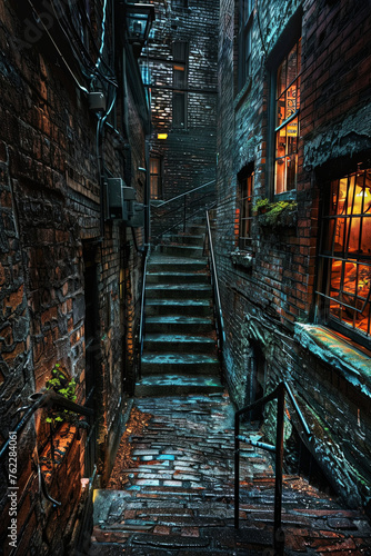 A back alley in a city © grey