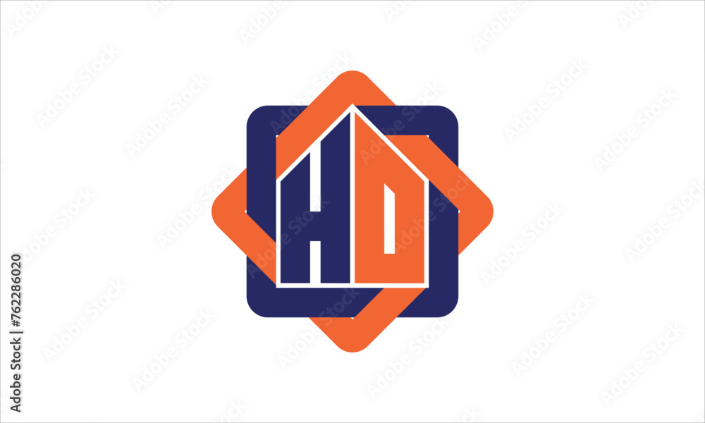 HO real estate logo design vector template. HO real estate logo design vector template.
