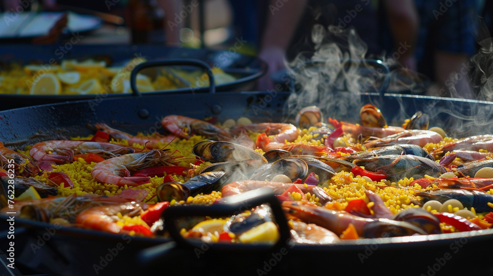 traditional Spanish Paella with seafood traditional Spanish Paella with seafood