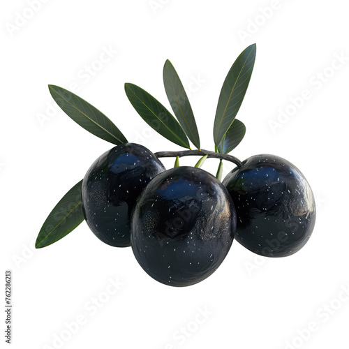 fresh Black Olives isolated on transparent background