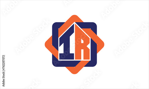 IR real estate logo design vector template.