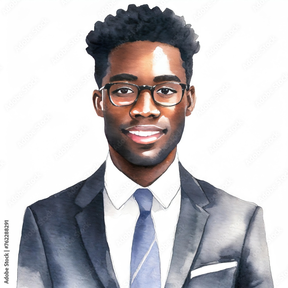 Portrait of a Smiling Young Businessman in a Suit