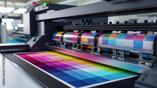 A printing machine that has a color picker on it.