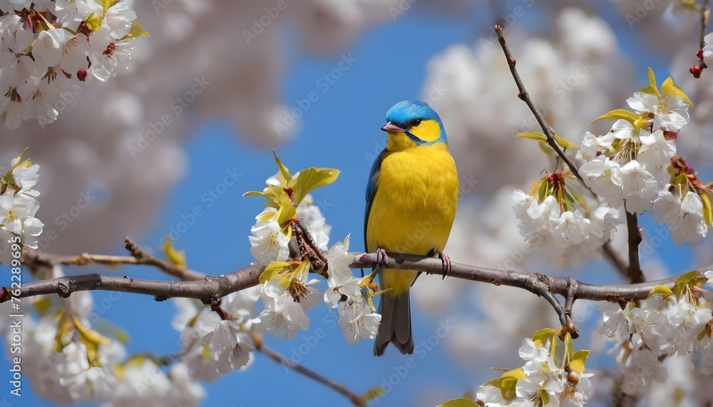 Naklejka premium there is a bird sitting on a branch of a tree beautiful nature