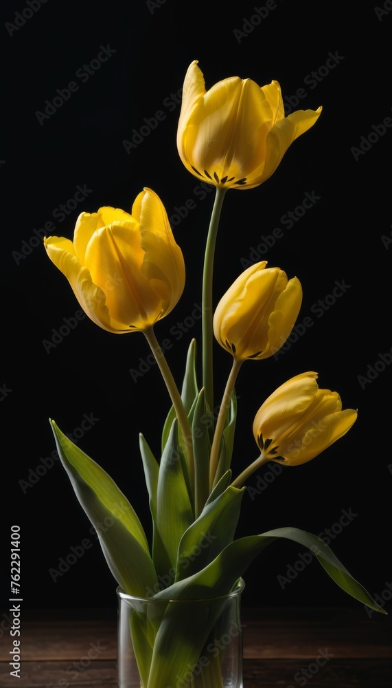 AI generated photo of Yellow Tulips AI generated photo of Yellow Tulips