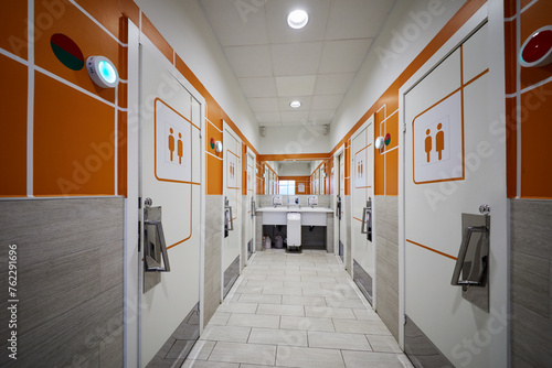 Public toilet with several individual booths. © Pavel Losevsky