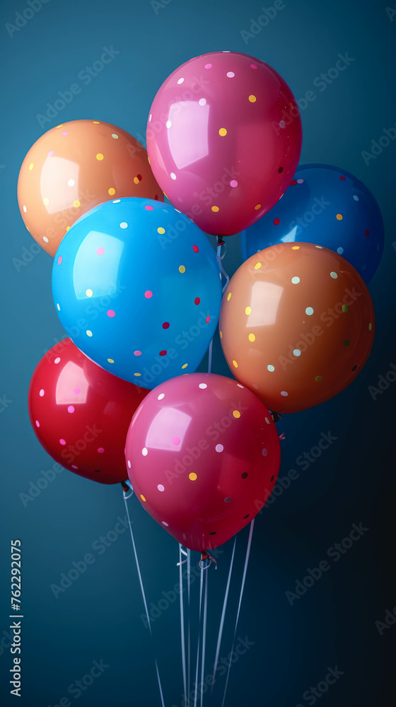 Colorful balloons on a blue background isolated. Colorful balloons on a blue background isolated.