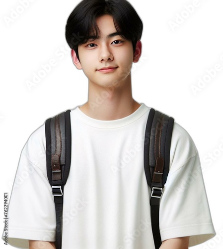 cute oriental male college student