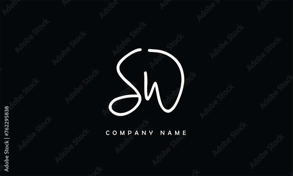 SW, WS, S, W Abstract Letters Logo Monogram SW, WS, S, W Abstract Letters Logo Monogram