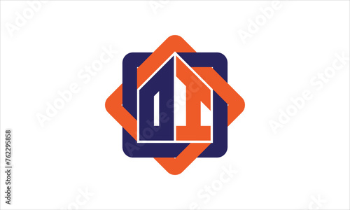 OI real estate logo design vector template.