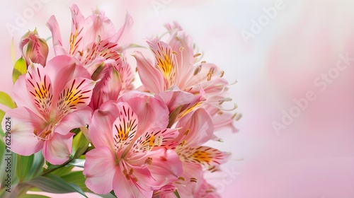 Flower Bouquet Pink Alstroemeria Banner Panorami  Banner Image For Website  Background  Desktop Wallpaper