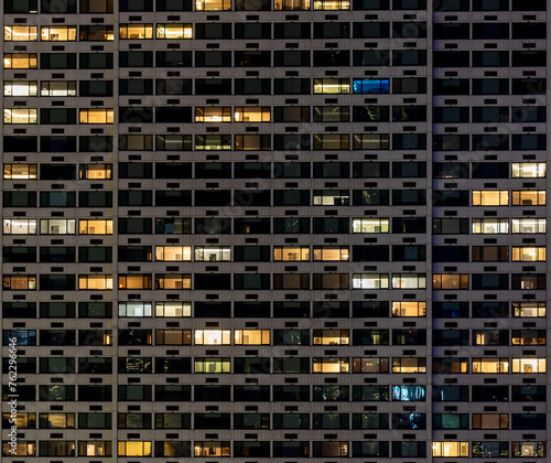 Skyscraper Window Background at Night