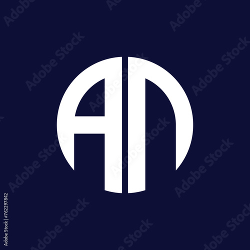 modern an circle logo design
