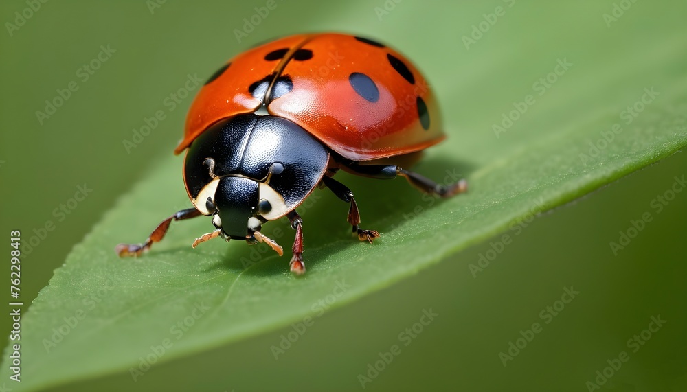 A beautiful daylibug is sitting on the leaf A beautiful daylibug is sitting on the leaf