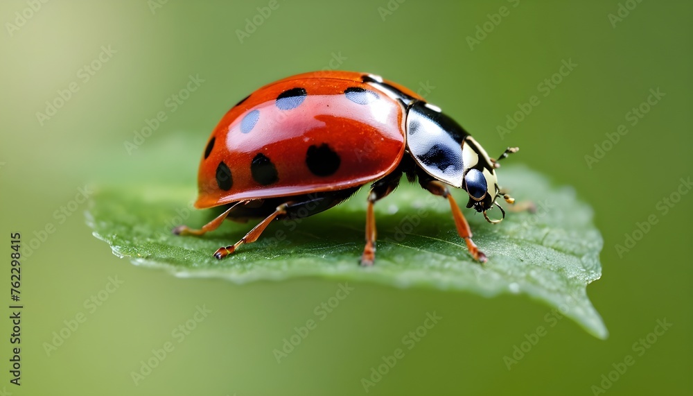Fototapeta premium A beautiful daylibug is sitting on the leaf