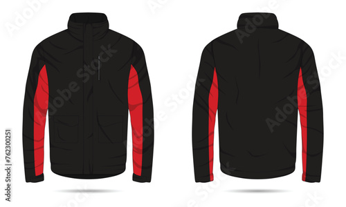 Outdoor jacket mockup front and back view