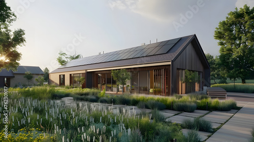 Sustainable Energy Solutions: Low-Energy House with Heat Pump and Solar System in a 3D Visualization