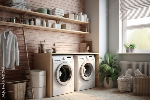 Laundry room in a modern house