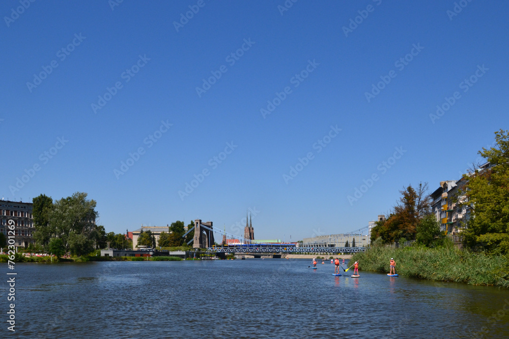 Wroclaw, Poland. Touristic boat trip on the Odra River