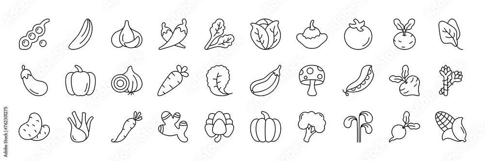 Veggies vector thin line mini icons set. Thin simple outline icon collection. Veggies vector thin line mini icons set. Thin simple outline icon collection.