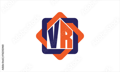 VR real estate logo design vector template.