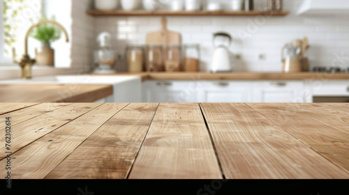 Wooden Tabletop View for Kitchen Product Montage  © Creative Valley