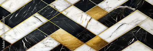 Panel kuchenny z motywem Luxurious Marble and Geometric Pattern, Elegant and Decorative Design, Modern and Abstract Texture Background
