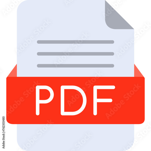 PDF File Format Vector Icon Design
