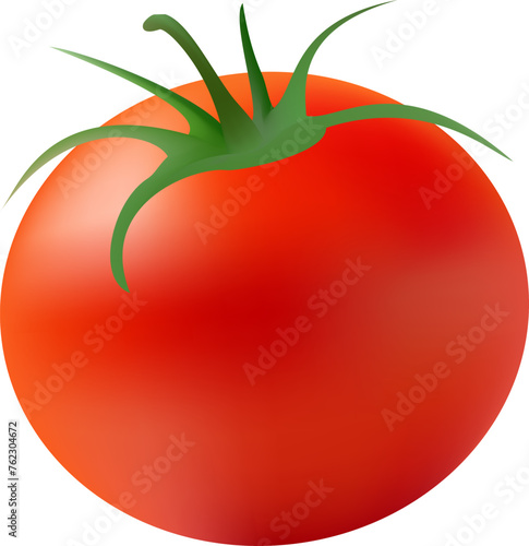 red tomato isolated on a white background