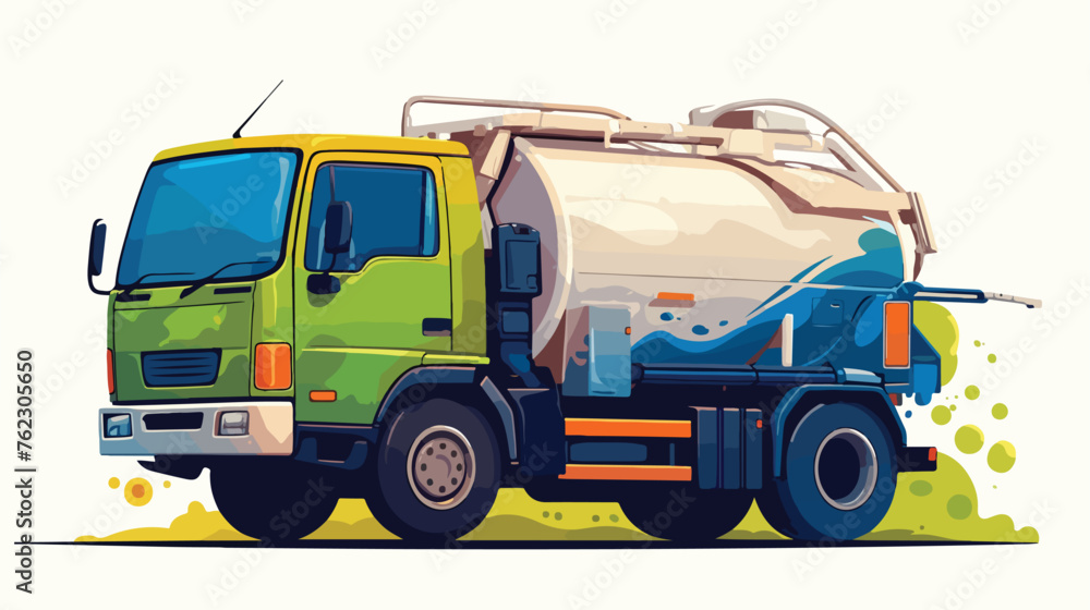 The truck for potable water delivery flat vector 