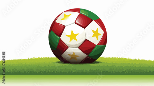 Togo Togolese flag soccer ball lying in grass 