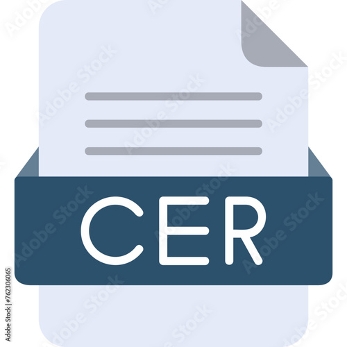 CER File Format Vector Icon Design