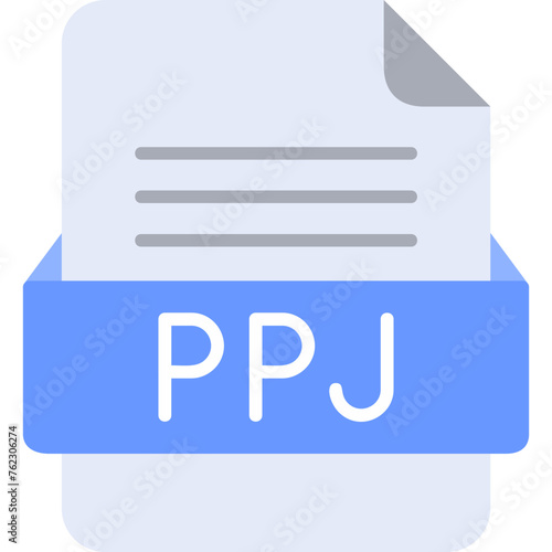 PPJ File Format Vector Icon Design