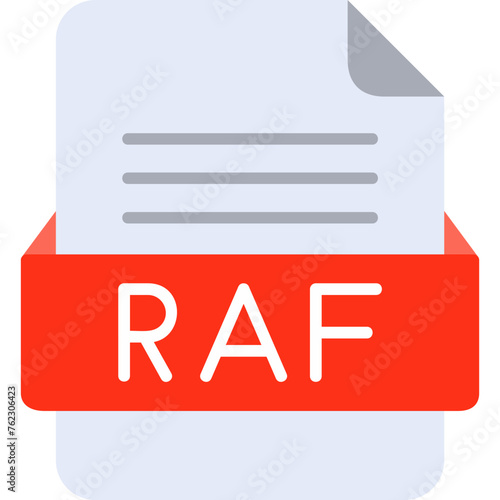 RAF File Format Vector Icon Design