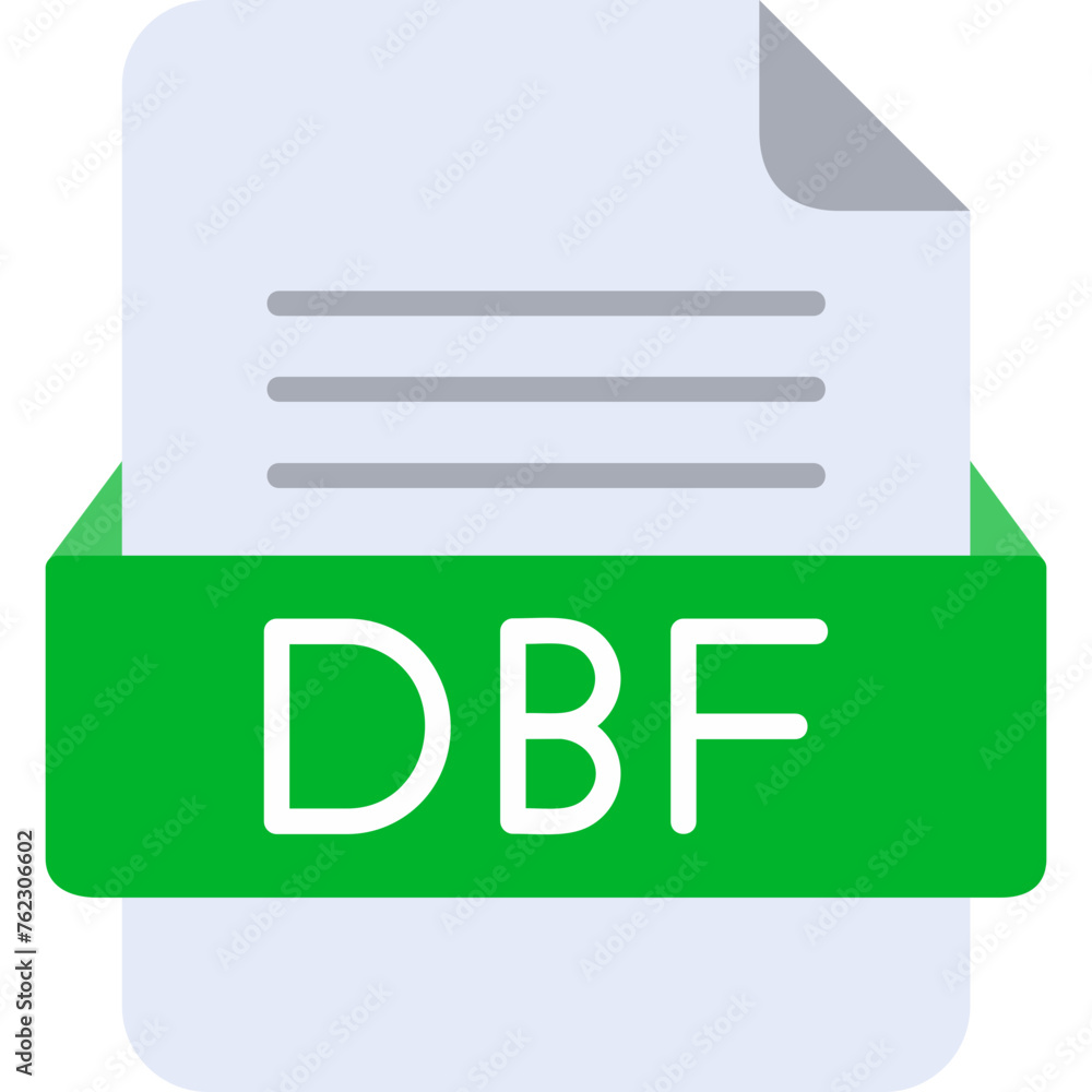 DBF File Format Vector Icon Design DBF File Format Vector Icon Design