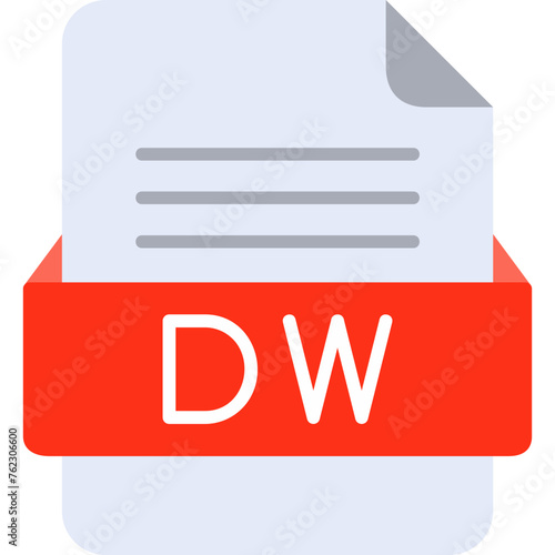 DW File Format Vector Icon Design
