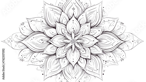 Vector drawing for coloring book. Geometric floral 