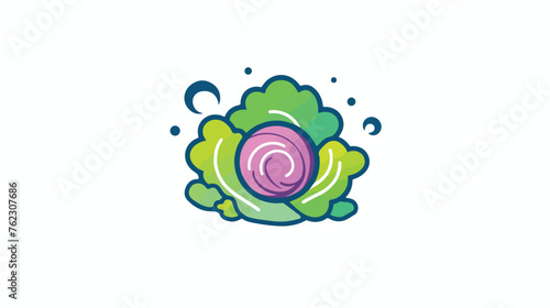 Vegetable color line icon for salad flat vector 