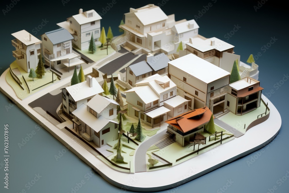 Handcrafted Paper model light house. Residential loan. Generate Ai Handcrafted Paper model light house. Residential loan. Generate Ai