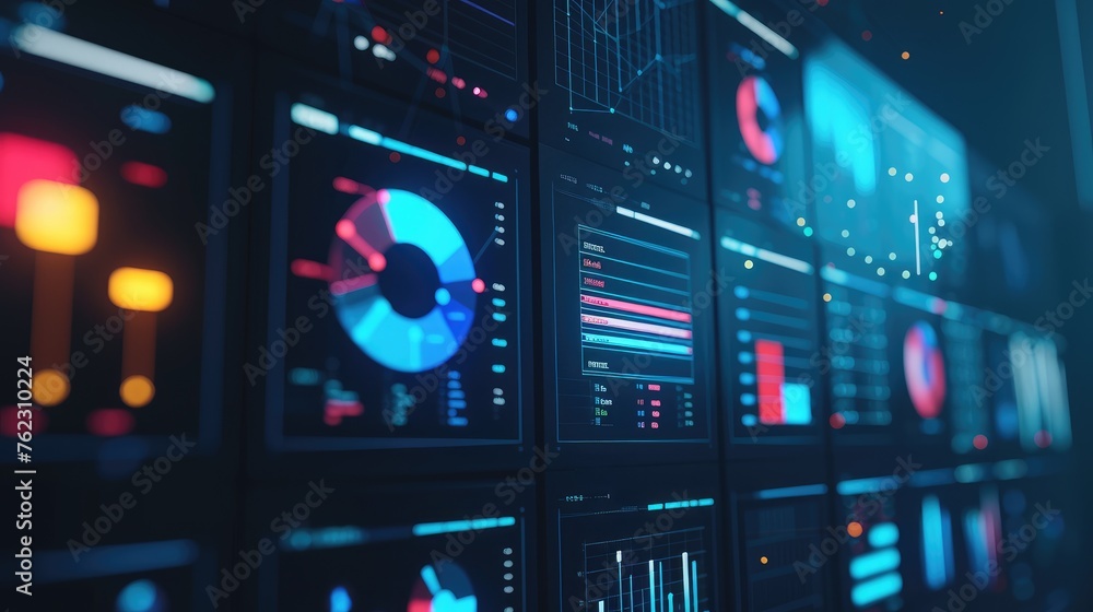 Highi Tech Network Graph Advanced Monitoring Dashboard in High-Tech Network Operations Stock ...
