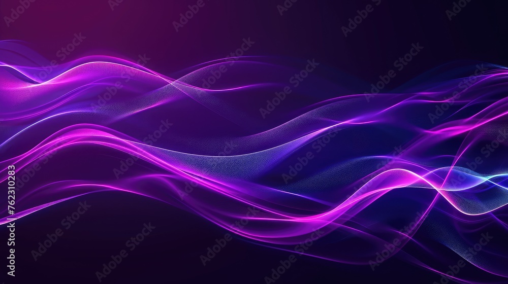 Abstract Purple and Blue Waves on Dark Background Abstract Purple and Blue Waves on Dark Background